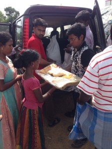 EinNel CSR team distributed rice and sleeping mats to the flood victims